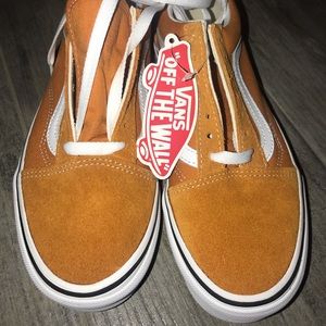 Mustard yellow/orange Vans. New condition. Mens size 5 women’s 6.5